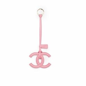 BNIB CHANEL Pink Leather CC logo bag charm